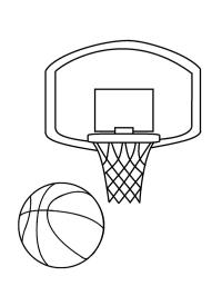 Basketbalový koš s míčem