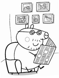 Daddy Pig čte noviny