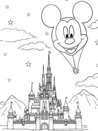 Hrad Disneyland mickey mouse horkovzdušný balón