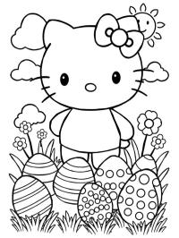 Hello kitty s velikonočními vejci