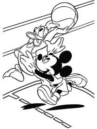 Mickey a Donald hrají basketbal