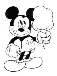 Mickey Mouse jí zmrzlinu