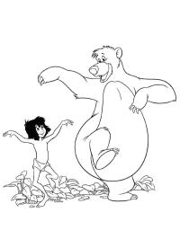 Mowgli a medvěd Baloo tancují
