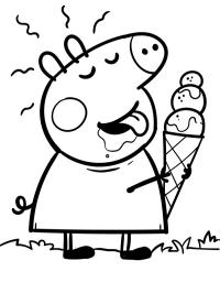 Prasátko Pepina líže zmrzlinu