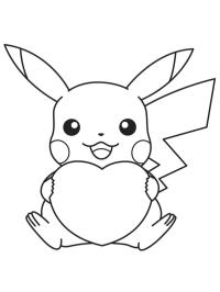 Pikachu drží srdce