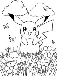 Pikachu na trávě