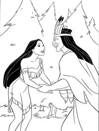Pocahontas se svým otcem
