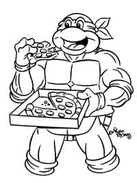Raphael jí pizzu