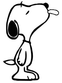 Snoopy vystrkuje jazyk