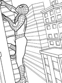 Spiderman šplhá na budovu