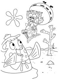 Spongebob v kalhotách, šnek Gary a paní Rybová