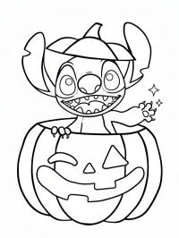 Stitch v hallowenské dýňi