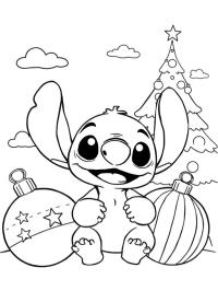 Stitch s vánočními baňkami
