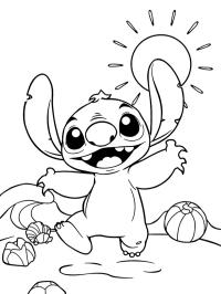 Stitch na pláži