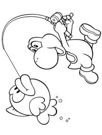 Yoshi chytá Cheep Cheep