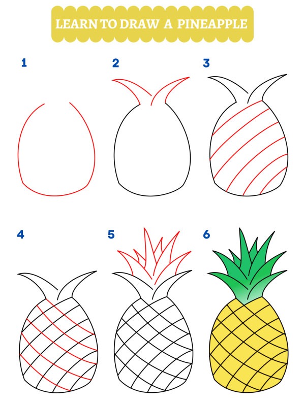 Jak nakreslit ananas