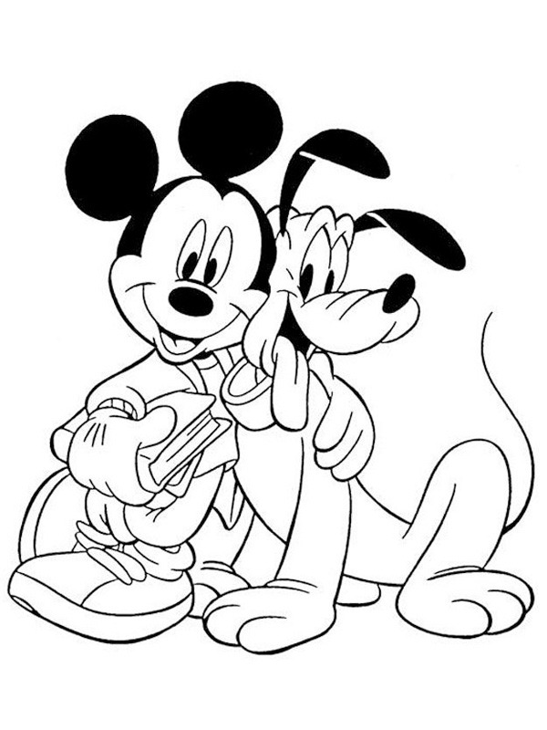 Mickey Mouse a Pluto omalovánka