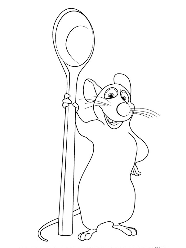 krysák Remy (Ratatouille) omalovánka