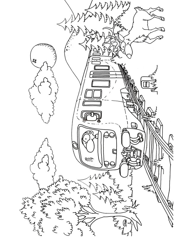 Vlak v horách omalovánka