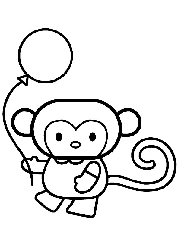 Opice s balónkem omalovánka
