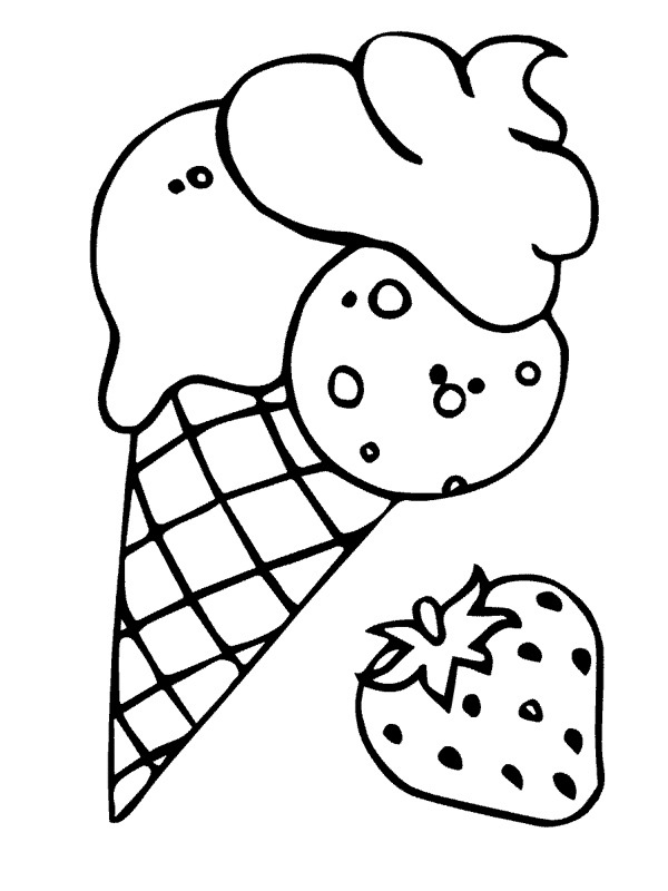 Jahodová zmrzlina omalovánka