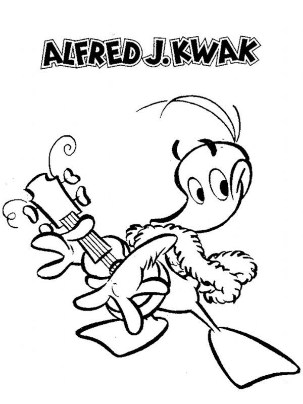 Alfred Jodocus Kwak s kytarou omalovánka