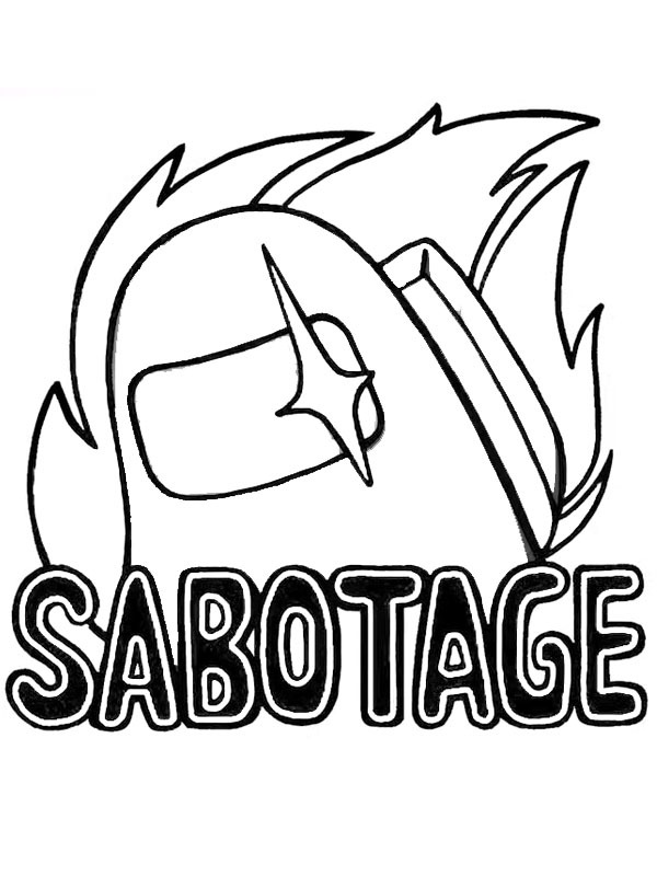 Among Us (Sabotage Button) omalovánka Among Us (Sabotage Button) omalovánka