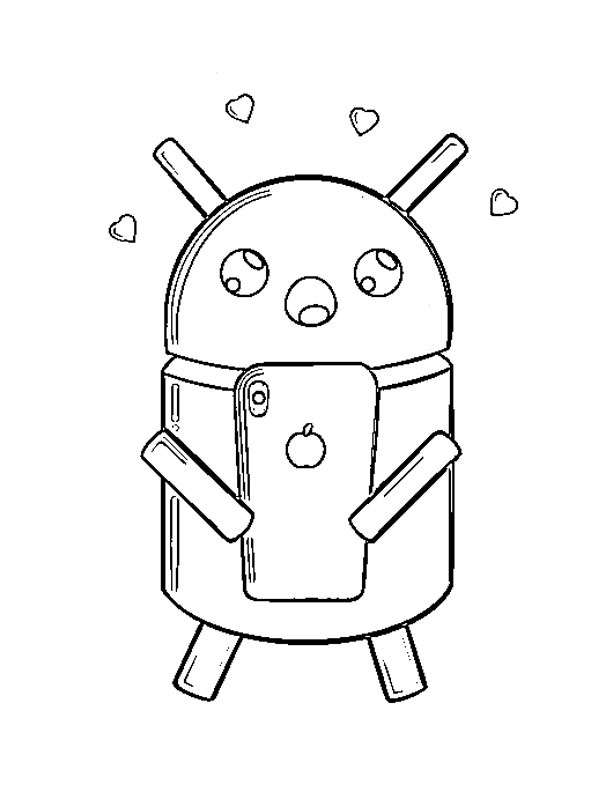 Robot Android omalovánka