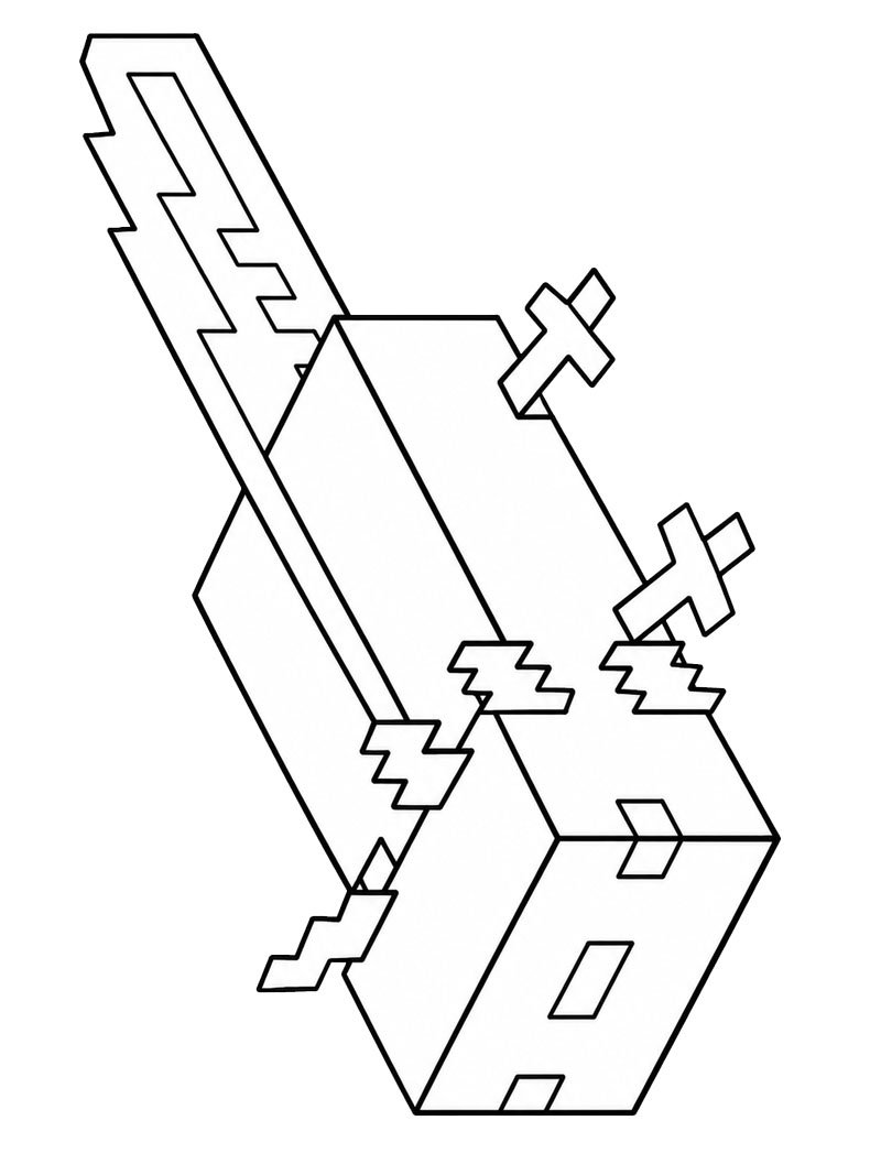 Axolotl (Minecraft) omalovánka