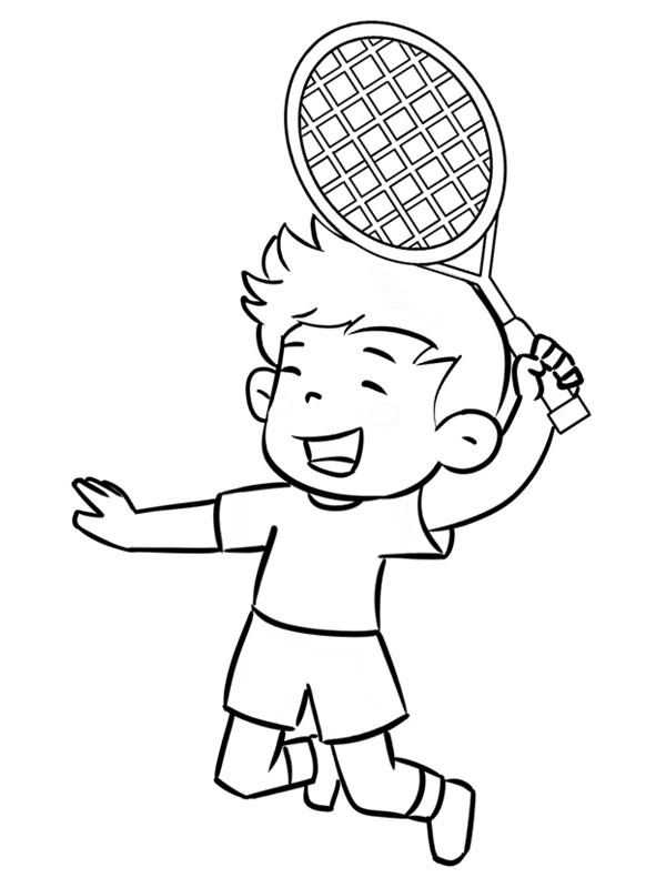 Hraní badmintonu omalovánka