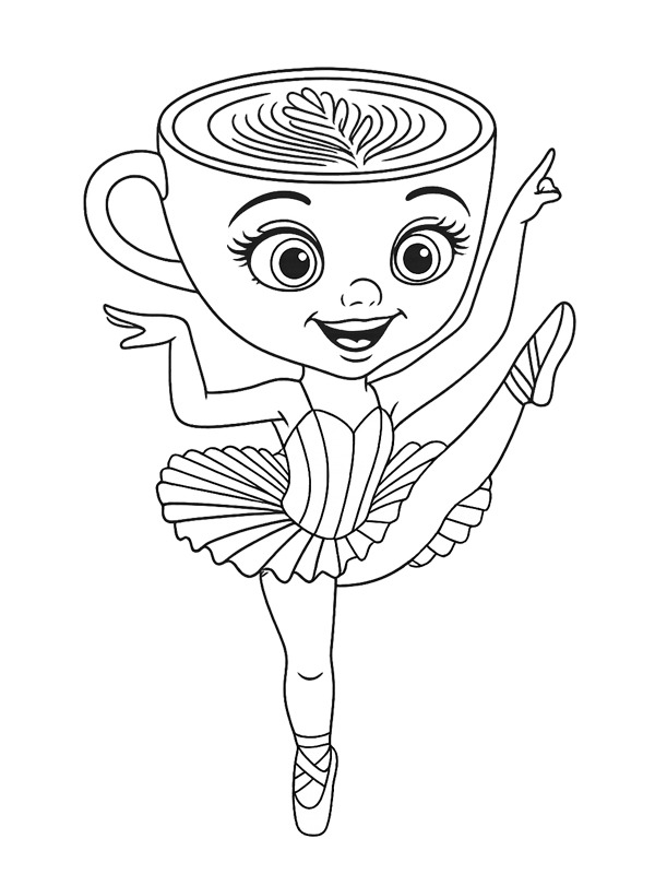 Tancující Ballerina Kapučina omalovánka Tancující Ballerina Kapučina omalovánka