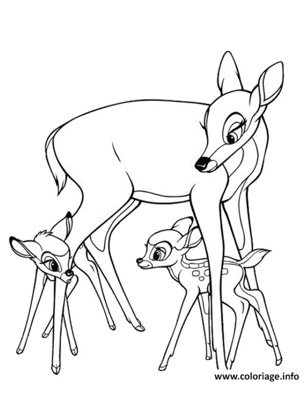Bambi s maminkou a Faline omalovánka Bambi s maminkou a Faline omalovánka