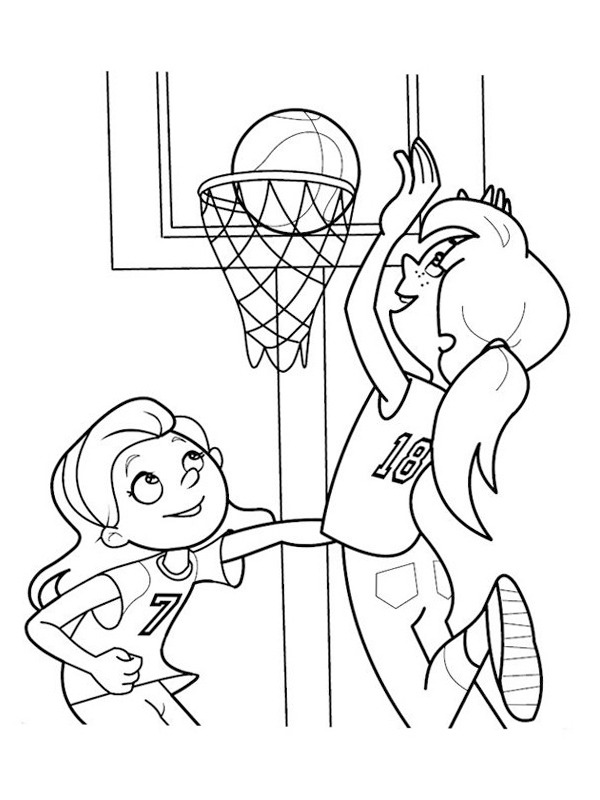 Hraní basketbalu omalovánka