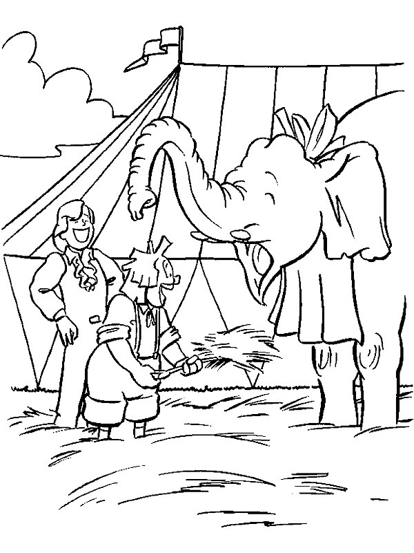 Klaun a akrobat se slonem omalovánka