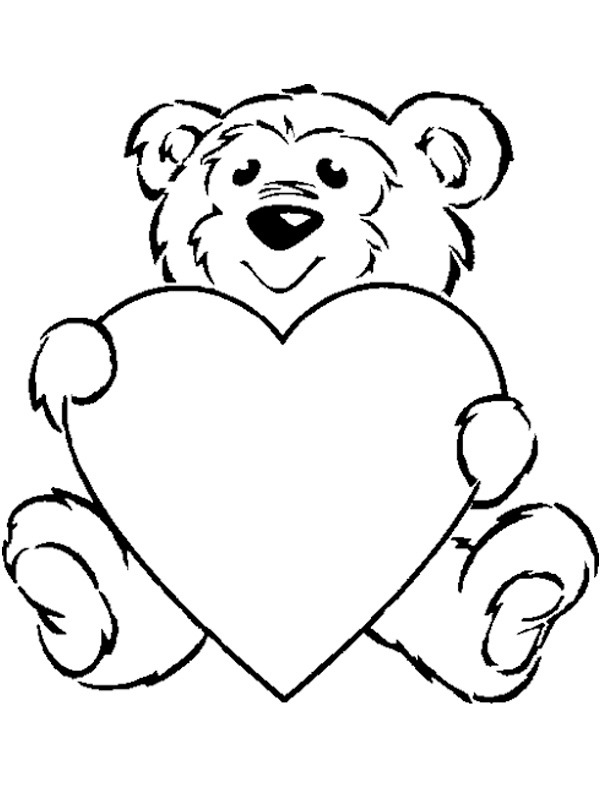 Medvěd se srdcem omalovánka