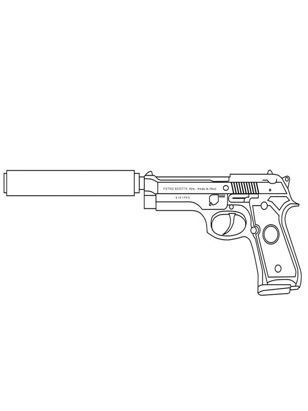 Pistole Beretta 92FS omalovánka