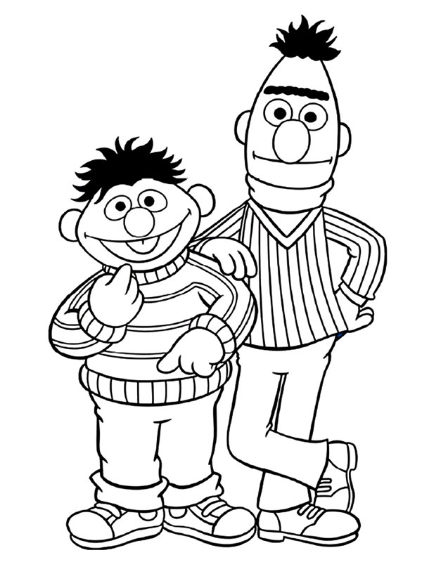 Ernie a Bert omalovánka