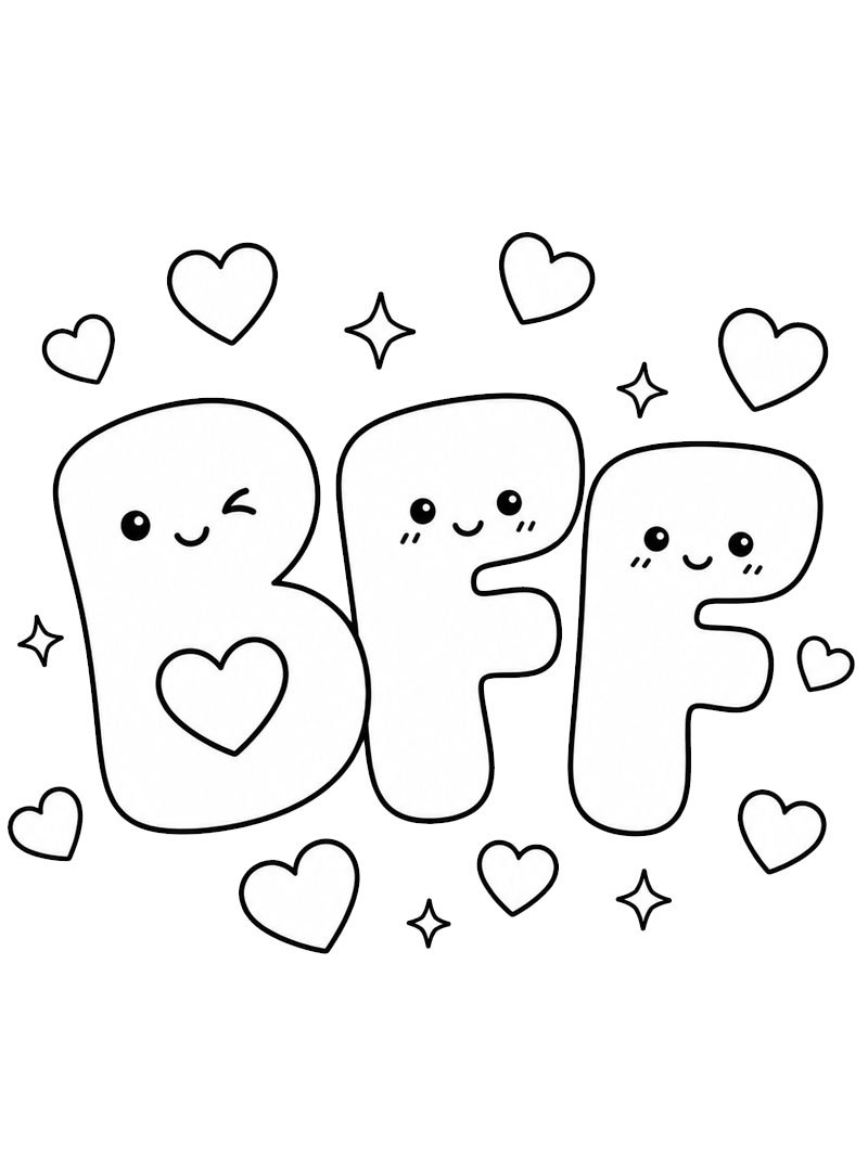 Roztomil&aacute; p&iacute;smena BFF omalovánka