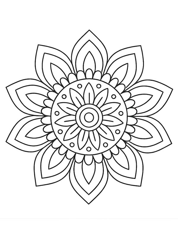 Mandala kytice omalovánka Mandala kytice omalovánka