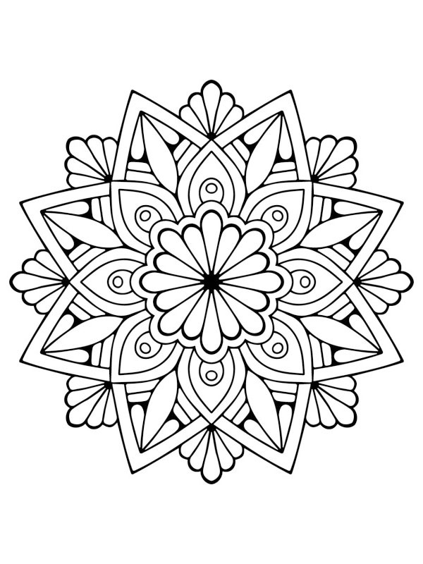 Květinová mandala omalovánka