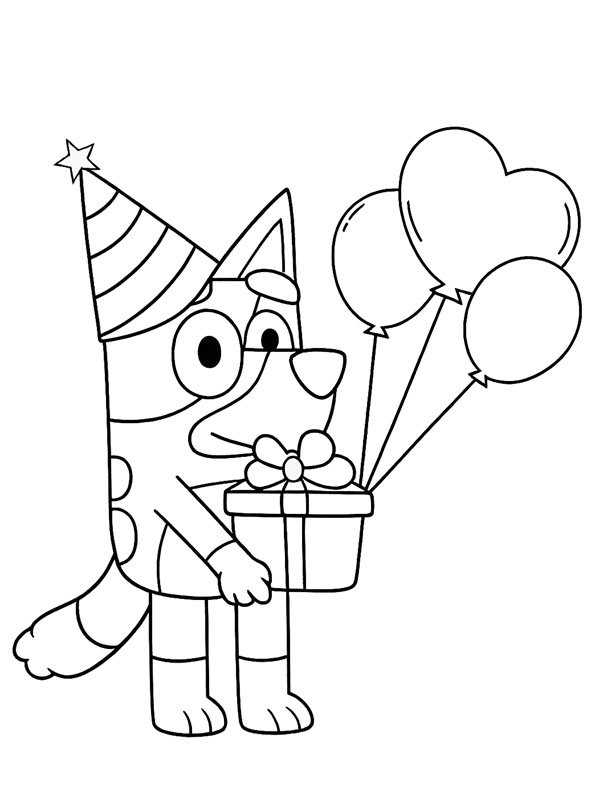 Bluey s d&aacute;rečkem omalovánka