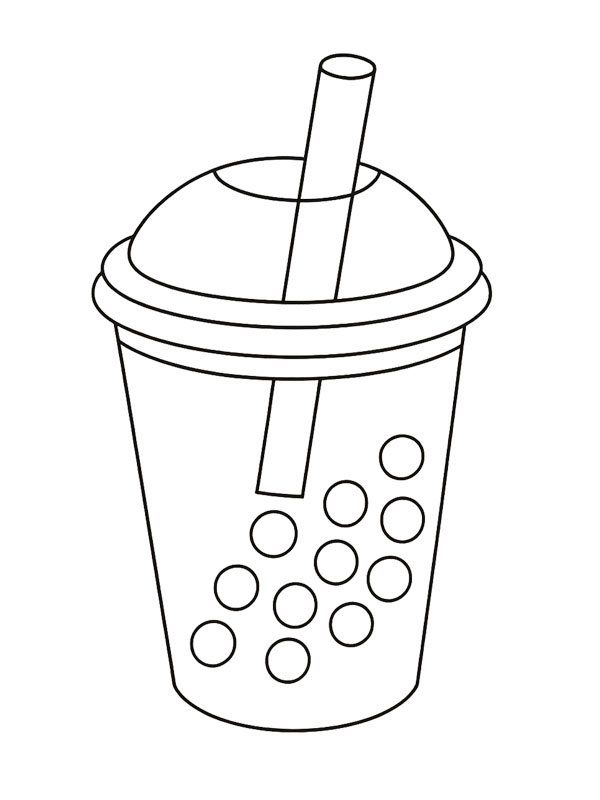 Boba čaj omalovánka