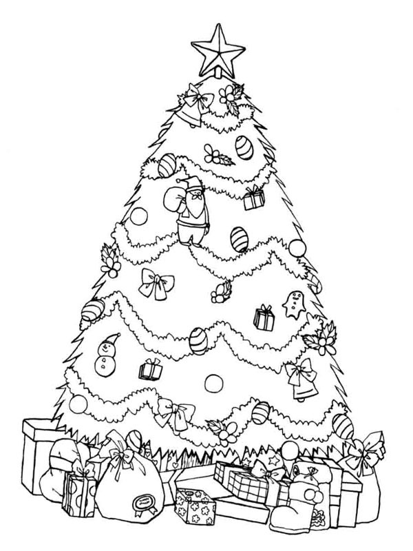 Dárečky pod vánočním stromem omalovánka