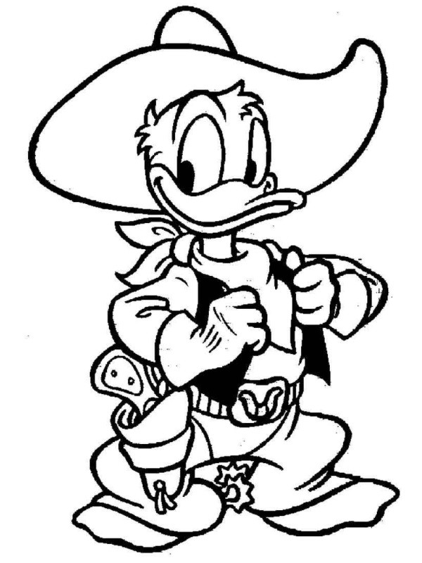 Kovboj Donald Duck omalovánka