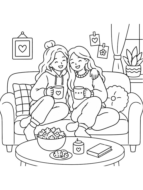 Cozy BFF omalovánka