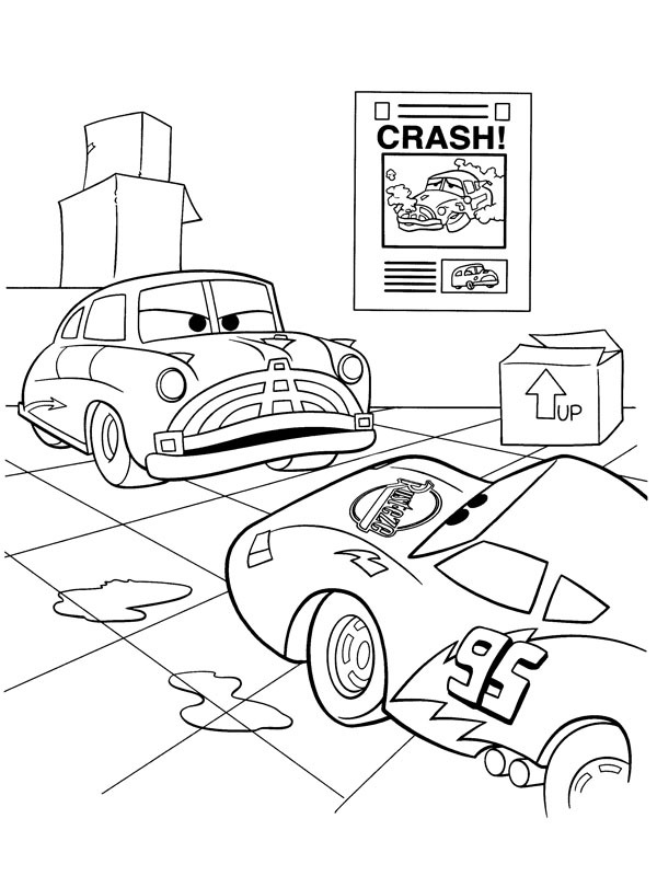 Doc Hudson a Blesk McQueen omalovánka Doc Hudson a Blesk McQueen omalovánka