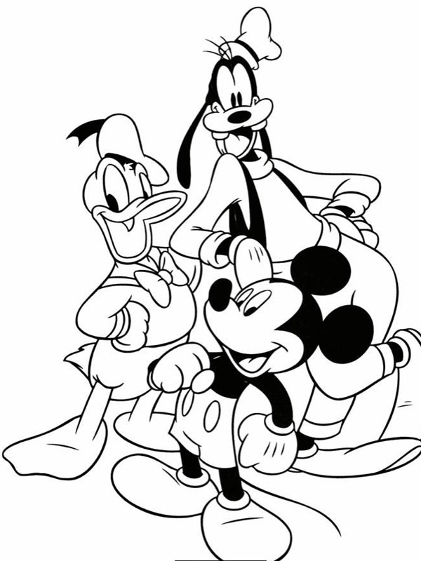 Donald, Goofy a Micky omalovánka Donald, Goofy a Micky omalovánka