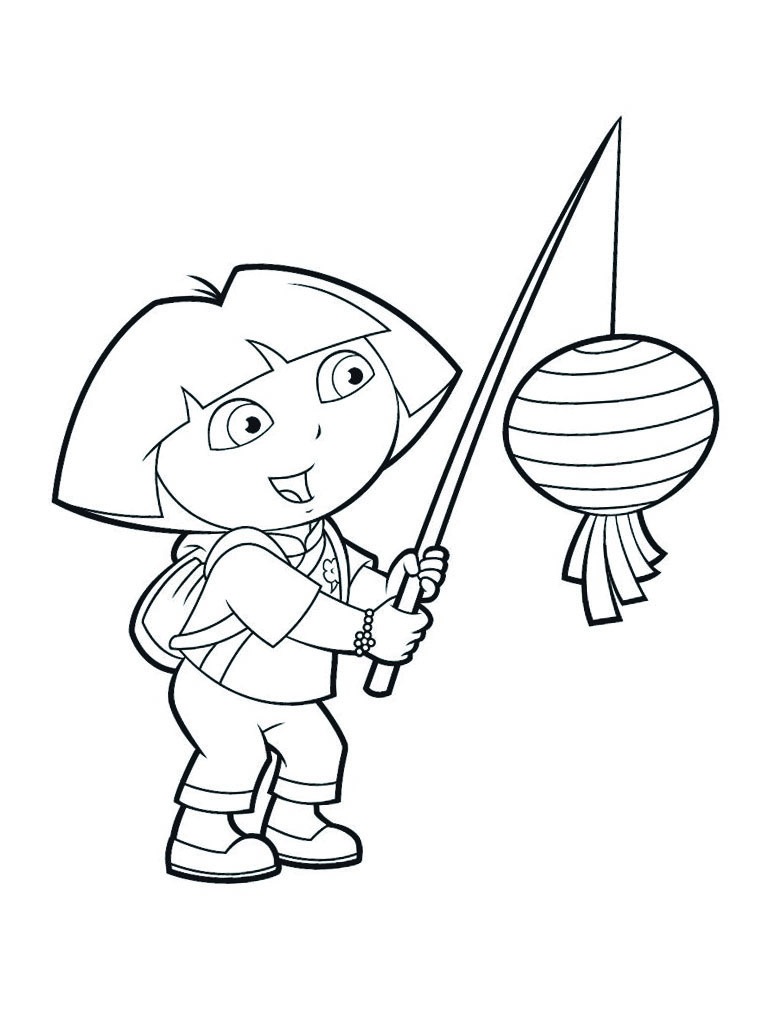 Dora s lucernou omalovánka Dora s lucernou omalovánka