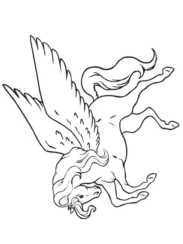 Jednorožec s křídly omalovánka