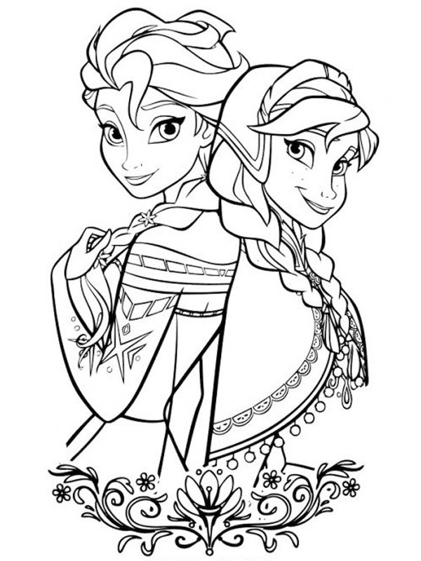 Elsa a Anna omalovánka